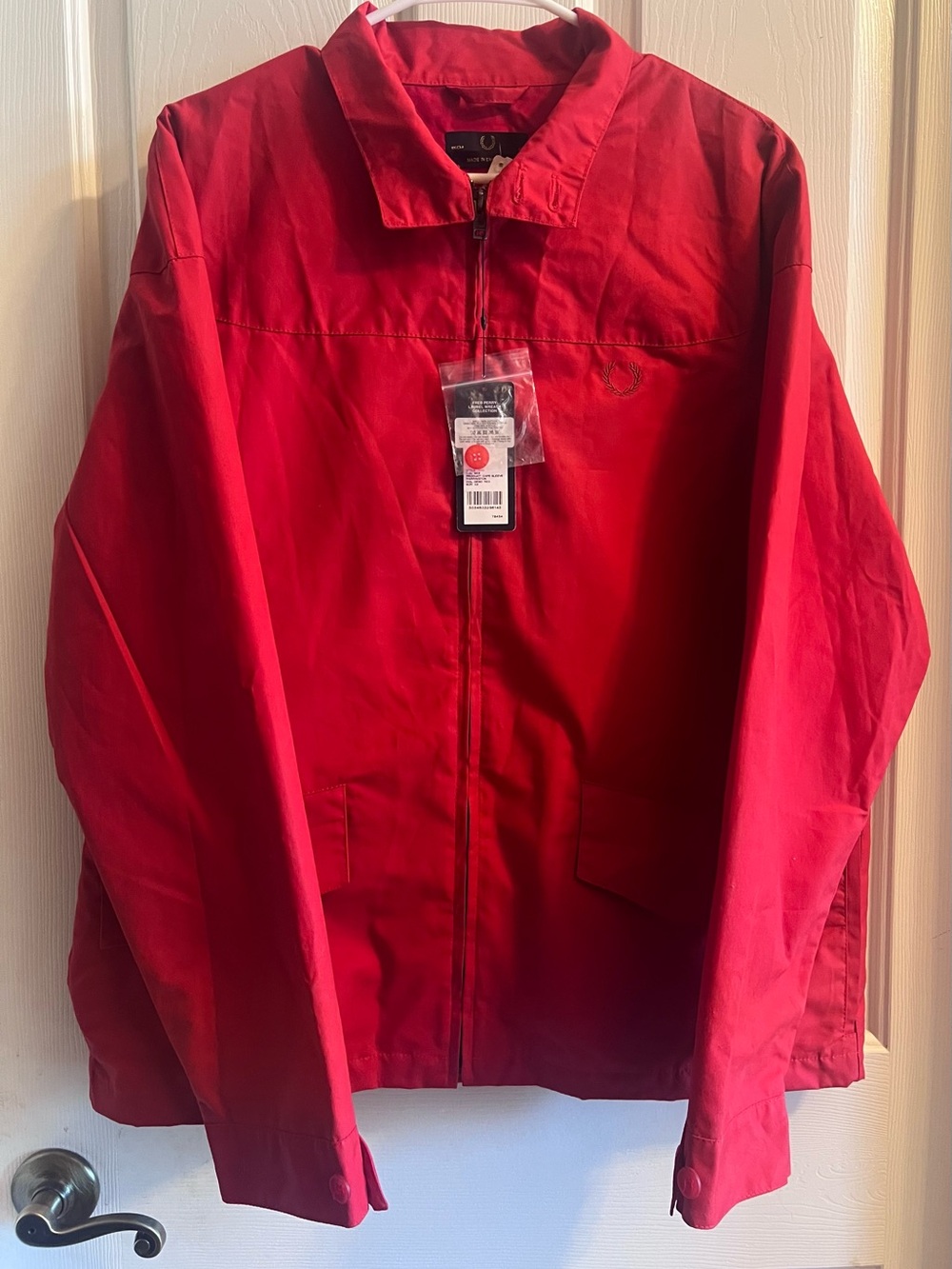 Fred Perry Red Cape Sleeve Harrington Jacket Men’s 42 NWT